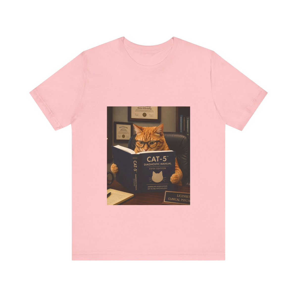 CAT-5 Diagnostic Manual Shirt Funny Therapist Cat Tee Psych NP Gift Mental Health Shirt Psychology Cat Graphic Tee