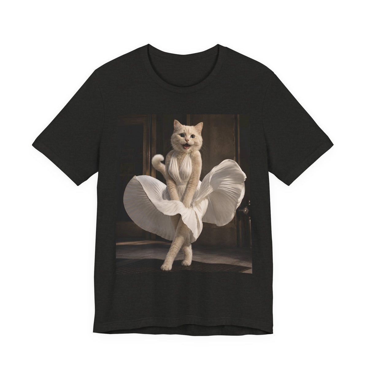 Funny Cat Graphic Tee, Retro Glam Cat Shirt, Vintage Inspired Cat Lover Tee, Cute Meme Cat Gift Cat in Marilyn Dress