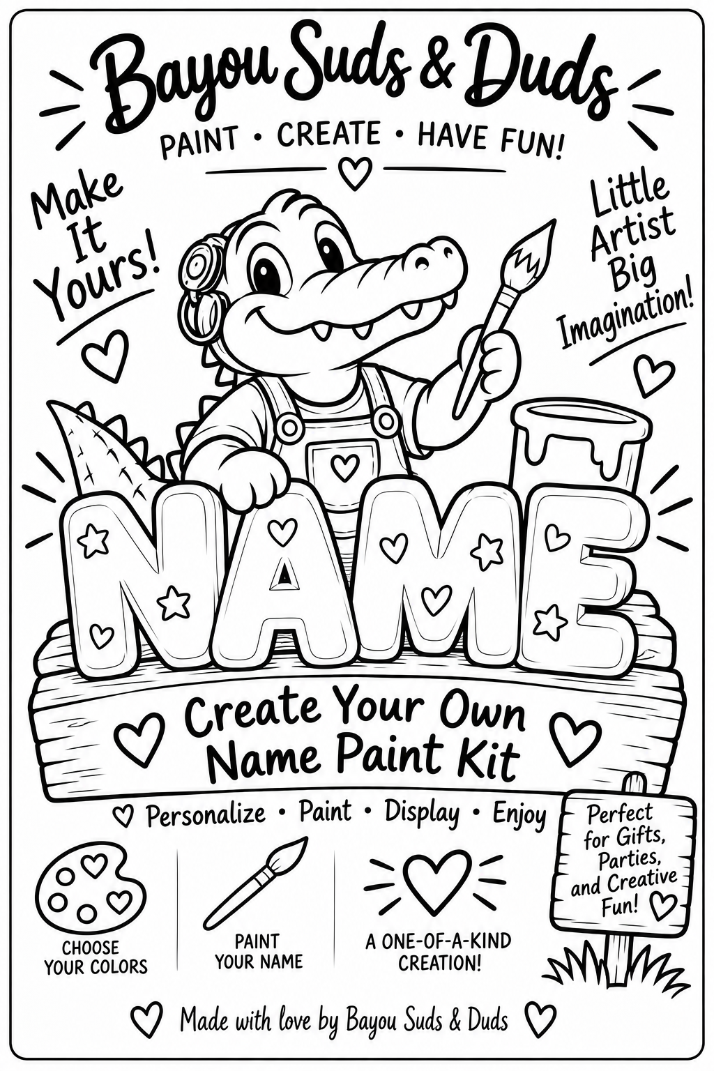 Personalized Name DIY Plaster Paint Kit | Custom Name Craft | Paint Your Own Name