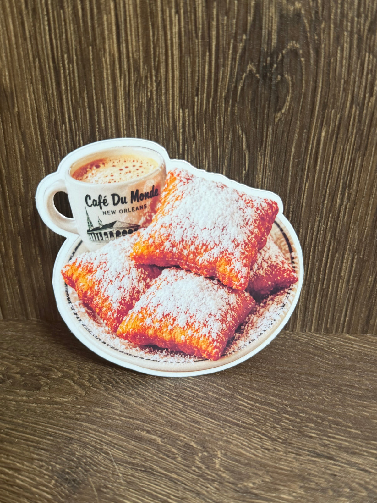 New Orleans Beignets & Coffee 3" Sticker | Café Du Monde Inspired Louisiana Food Sticker | NOLA Sticker