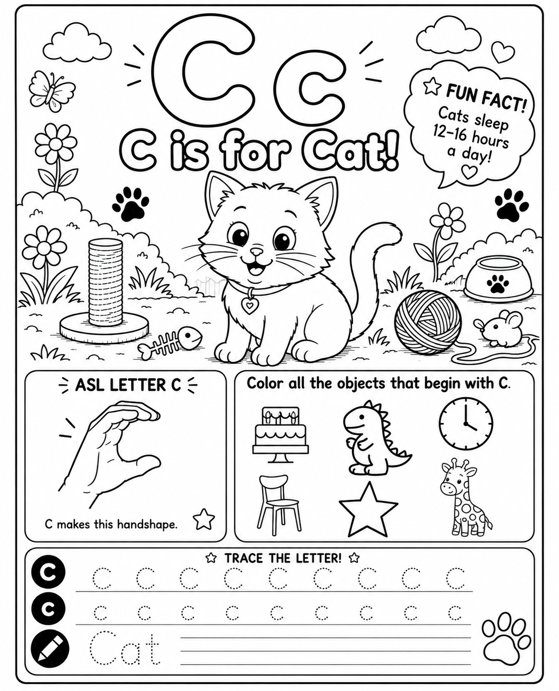 ASL Alphabet Coloring Book | Printable Digital PDF | ASL Learning Activity