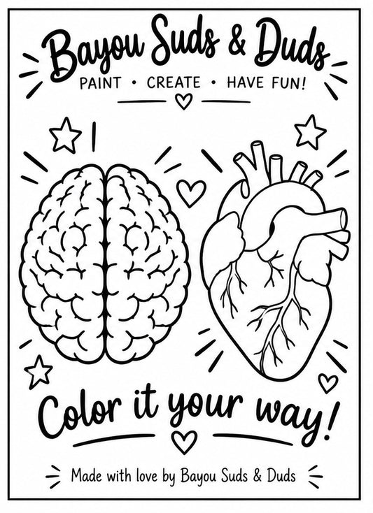 Brain & Heart DIY Plaster Paint Kit | Paint Your Own Heart & Brain Craft