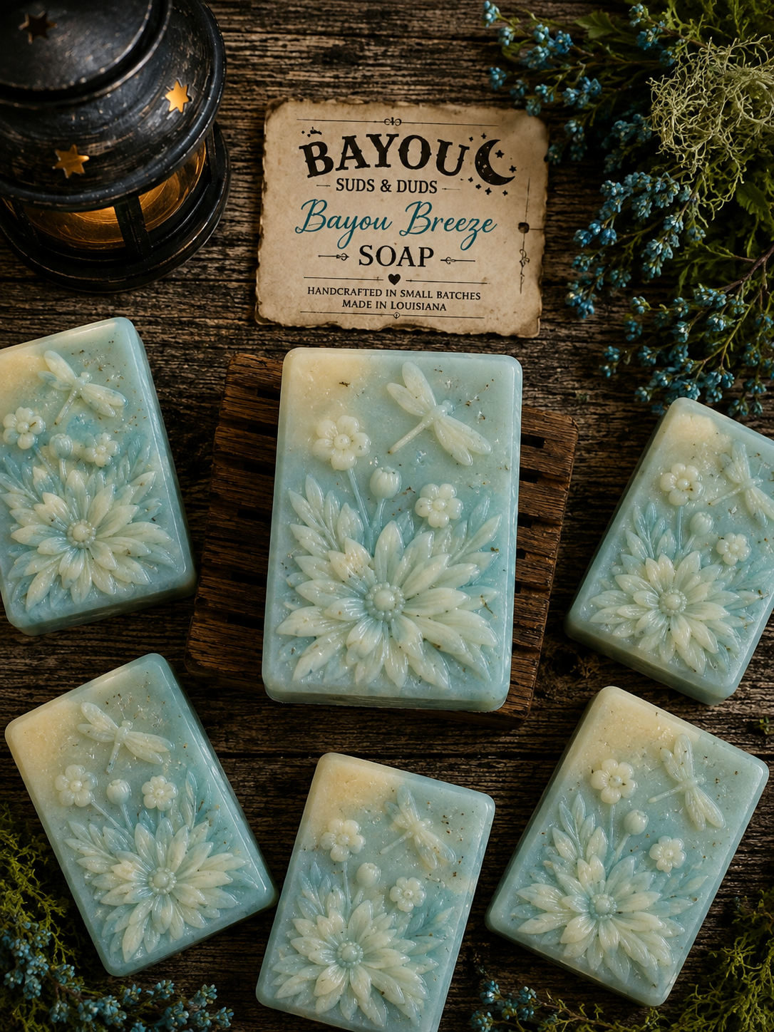 Bayou Breeze Handmade Soap Bar – Fresh, Clean Scented Soap – Handmade Louisiana-Inspired Bath & Body Gift