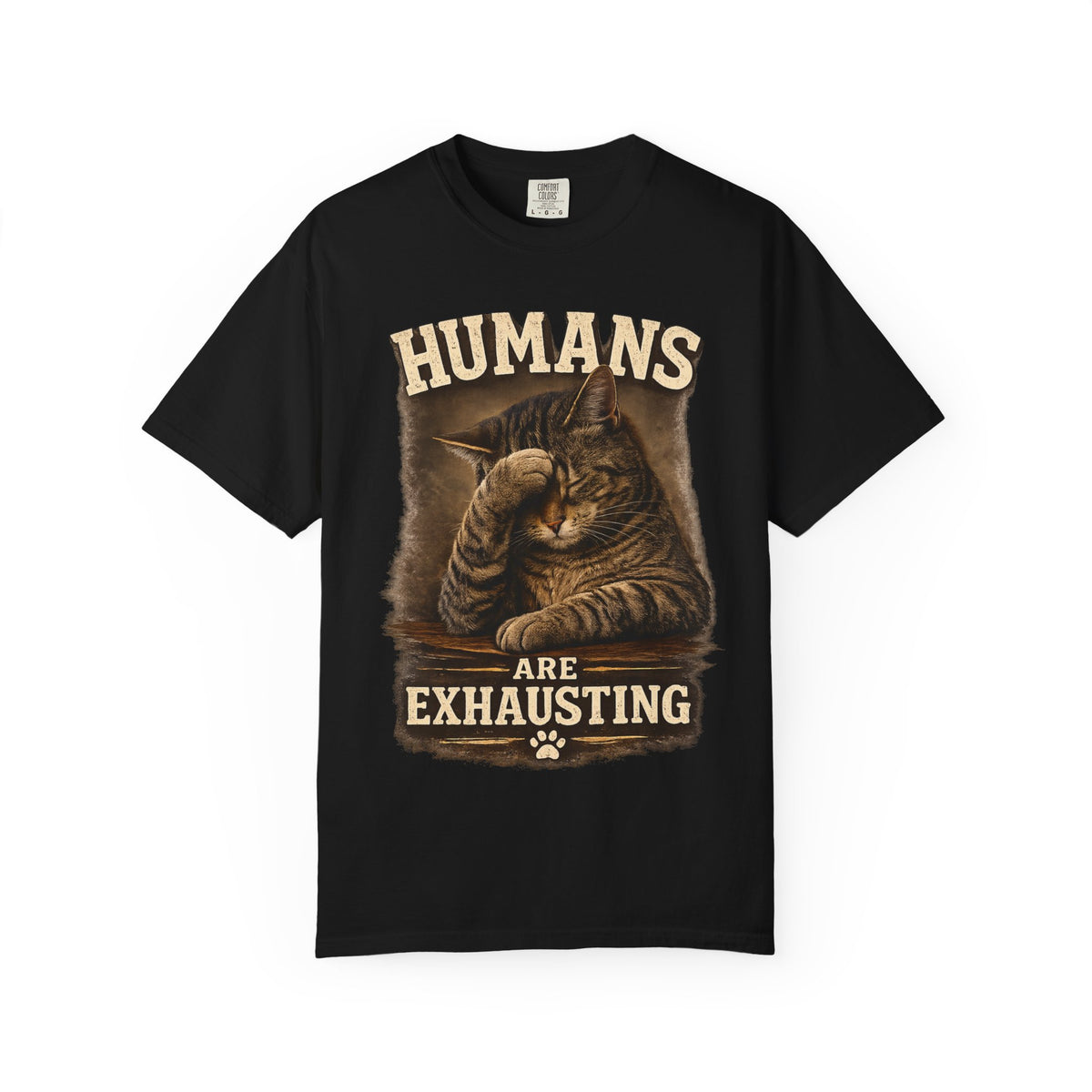 Humans Are Exhausting Cat Shirt, Funny Introvert Tee, Social Battery Cat Shirt, Cat Lover Graphic Tee, Anti Social Humor Shirt