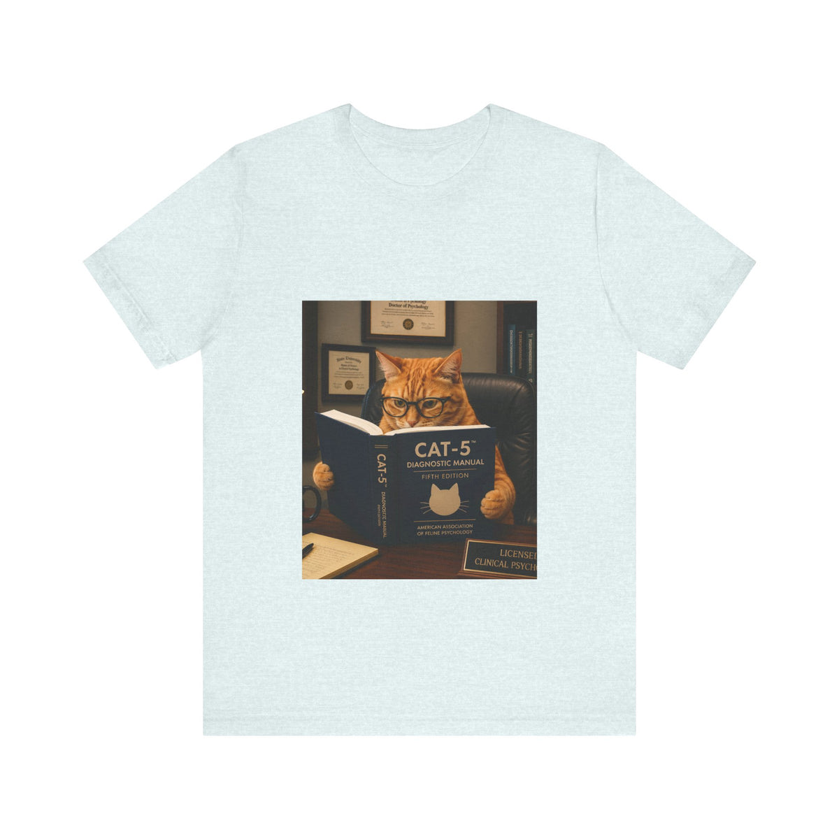 CAT-5 Diagnostic Manual Shirt Funny Therapist Cat Tee Psych NP Gift  Mental Health Shirt  Psychology Cat Graphic Tee
