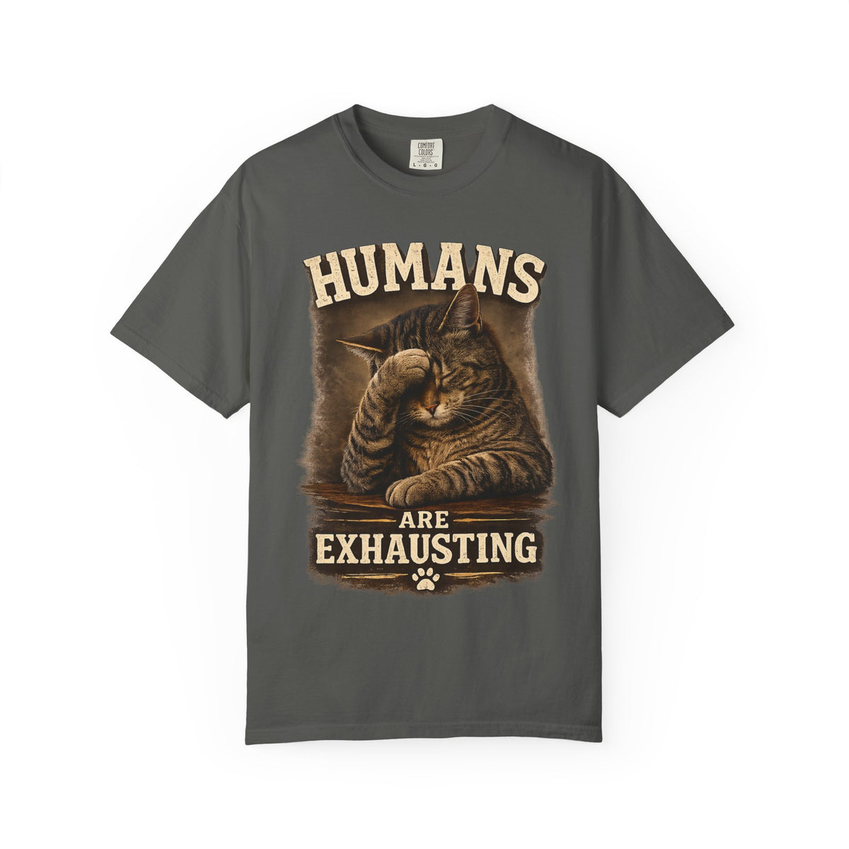 Humans Are Exhausting Cat Shirt, Funny Introvert Tee, Social Battery Cat Shirt, Cat Lover Graphic Tee, Anti Social Humor Shirt