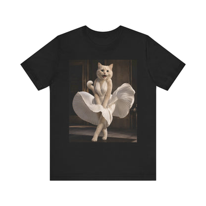 Funny Cat Graphic Tee, Retro Glam Cat Shirt, Vintage Inspired Cat Lover Tee, Cute Meme Cat Gift Cat in Marilyn Dress