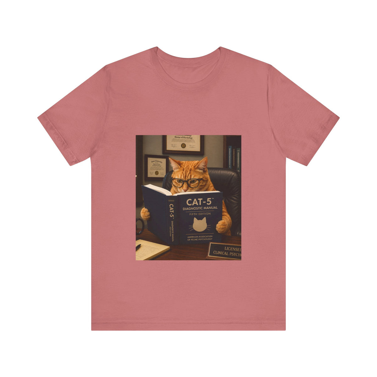 CAT-5 Diagnostic Manual Shirt Funny Therapist Cat Tee Psych NP Gift  Mental Health Shirt  Psychology Cat Graphic Tee