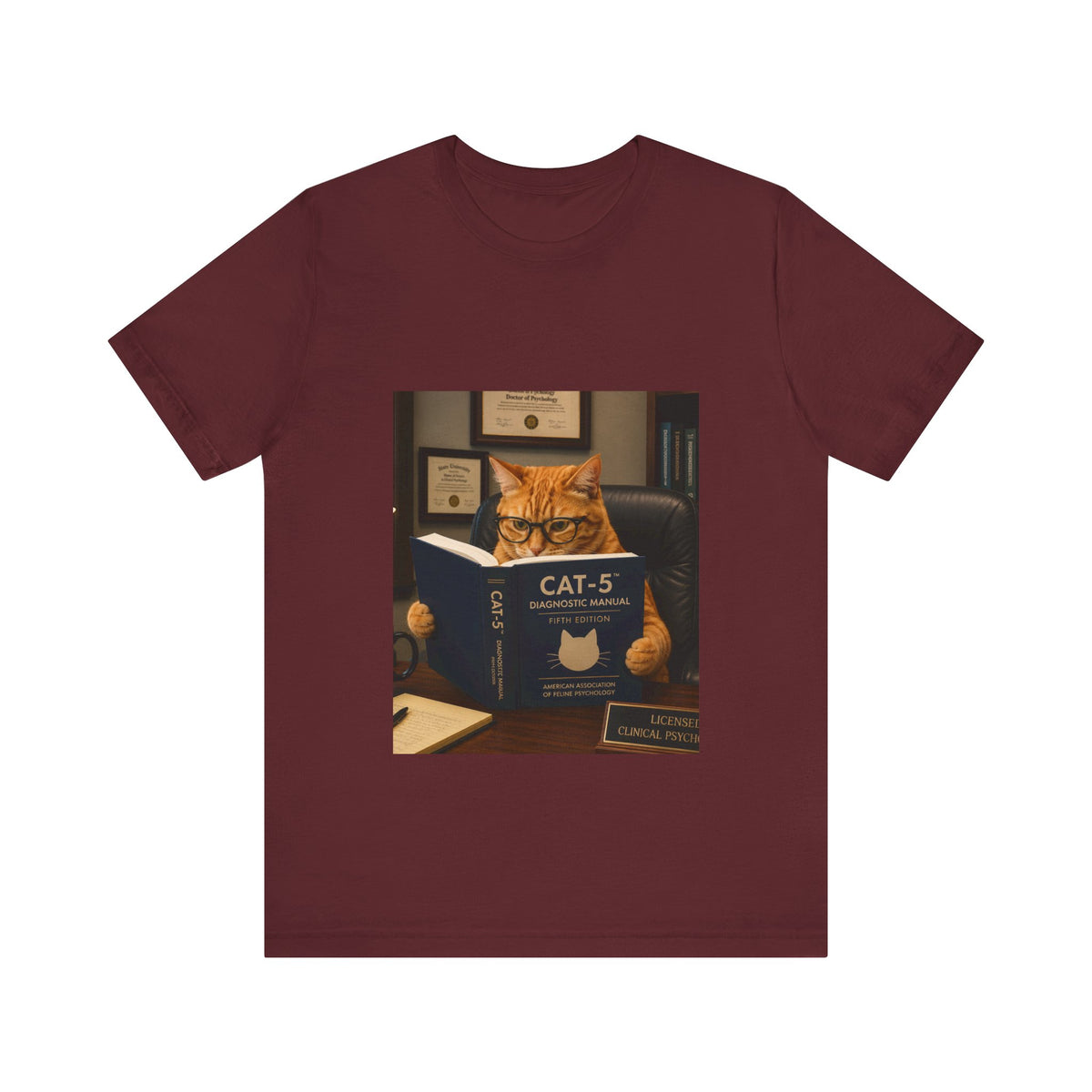 CAT-5 Diagnostic Manual Shirt Funny Therapist Cat Tee Psych NP Gift  Mental Health Shirt  Psychology Cat Graphic Tee