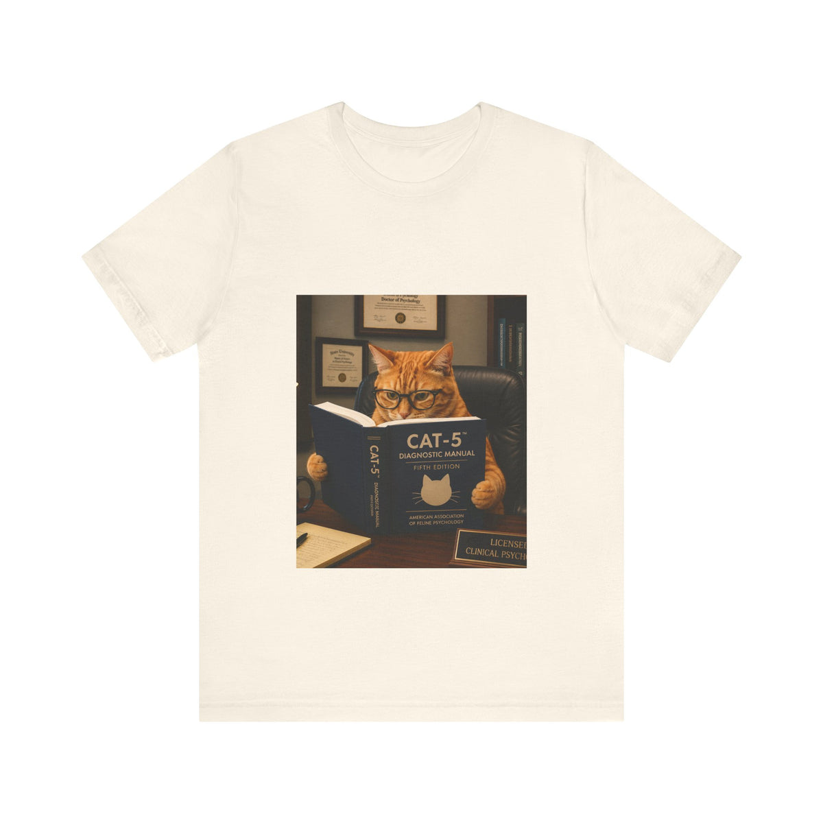 CAT-5 Diagnostic Manual Shirt Funny Therapist Cat Tee Psych NP Gift  Mental Health Shirt  Psychology Cat Graphic Tee