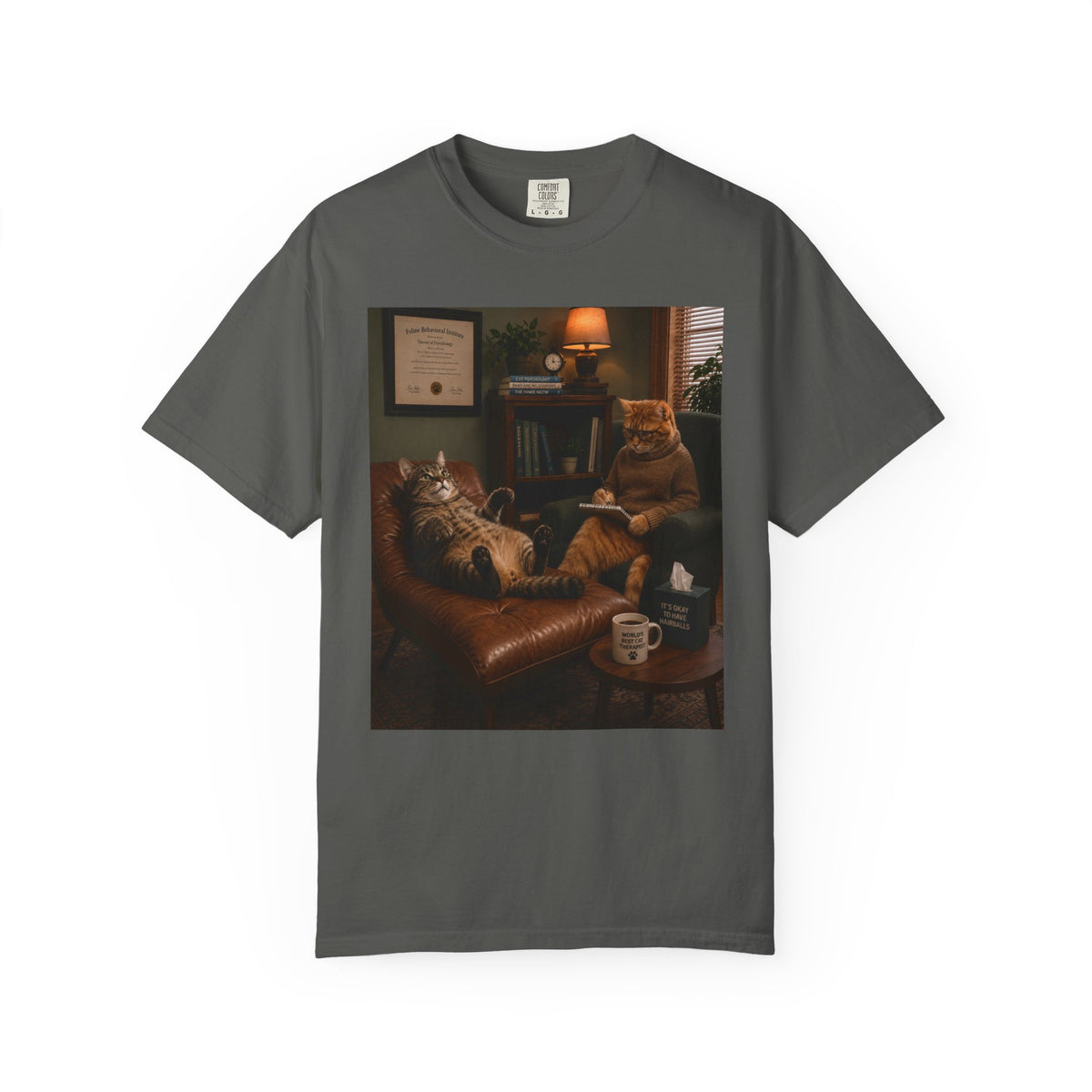 Funny Cat Therapist Shirt, Cat Therapy Tee, Emotional Support Cat Shirt, Introvert Cat Graphic Tee, Cozy Cat Lover Gift