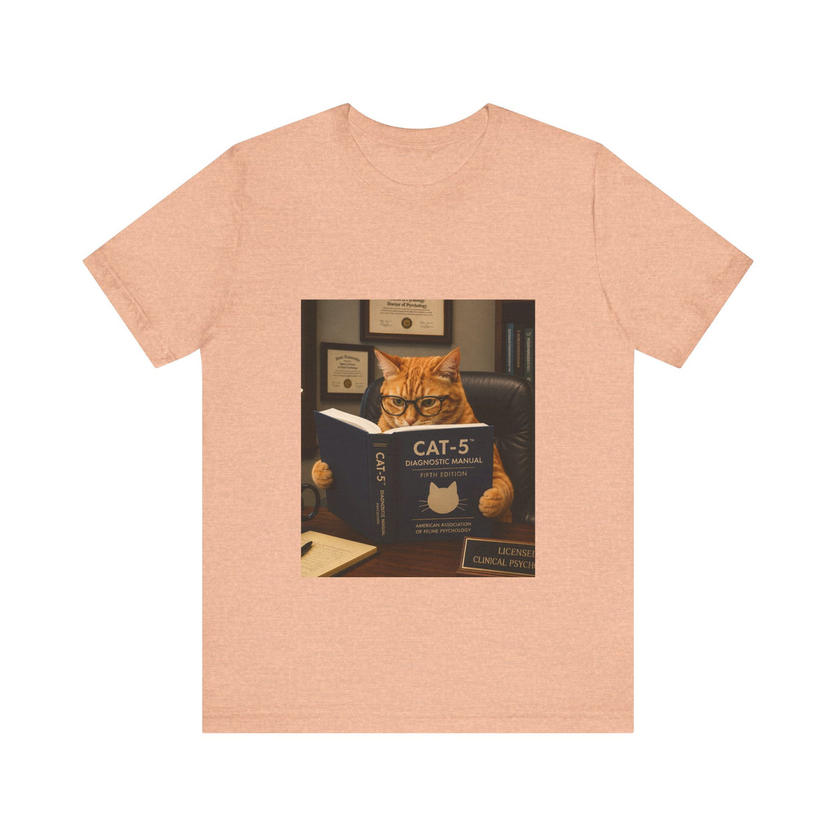CAT-5 Diagnostic Manual Shirt Funny Therapist Cat Tee Psych NP Gift  Mental Health Shirt  Psychology Cat Graphic Tee