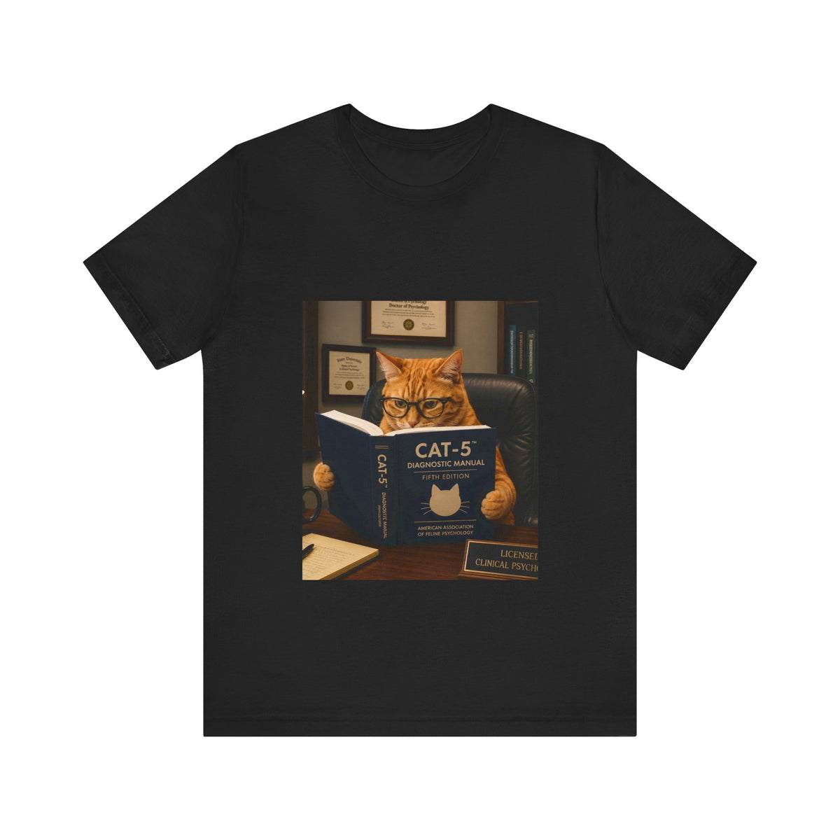 CAT-5 Diagnostic Manual Shirt Funny Therapist Cat Tee Psych NP Gift  Mental Health Shirt  Psychology Cat Graphic Tee