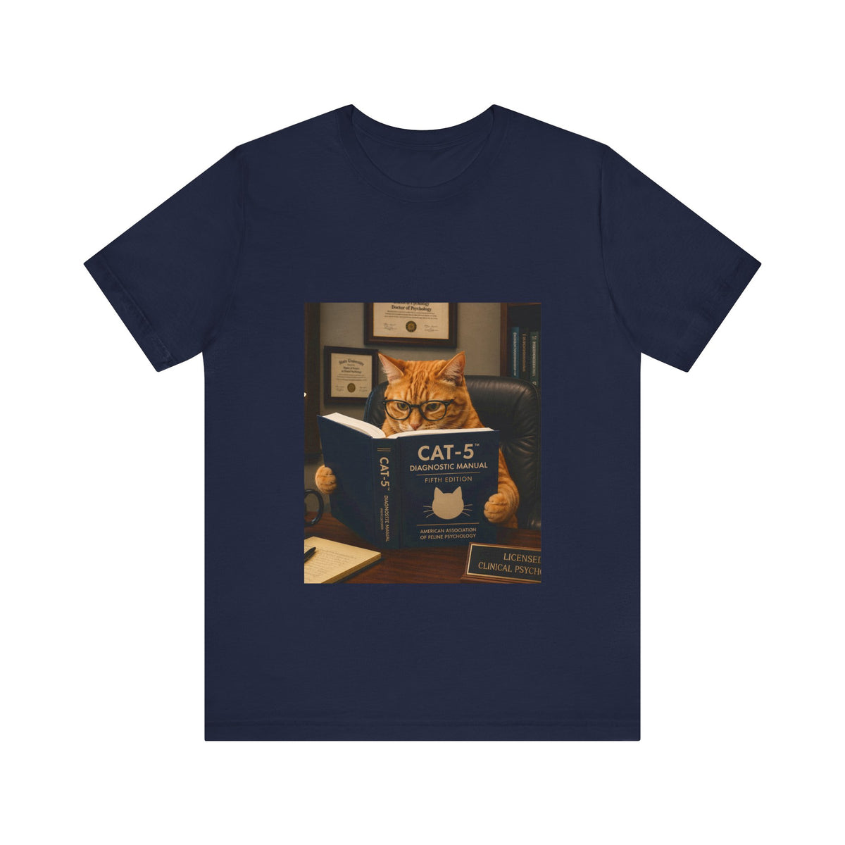 CAT-5 Diagnostic Manual Shirt Funny Therapist Cat Tee Psych NP Gift  Mental Health Shirt  Psychology Cat Graphic Tee