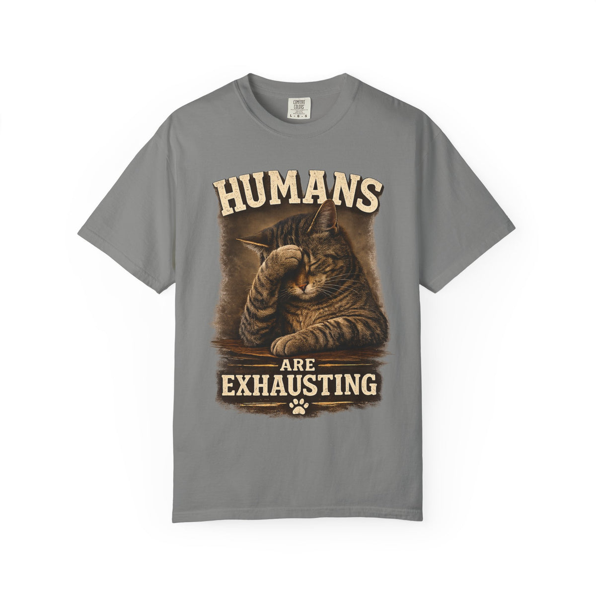 Humans Are Exhausting Cat Shirt, Funny Introvert Tee, Social Battery Cat Shirt, Cat Lover Graphic Tee, Anti Social Humor Shirt