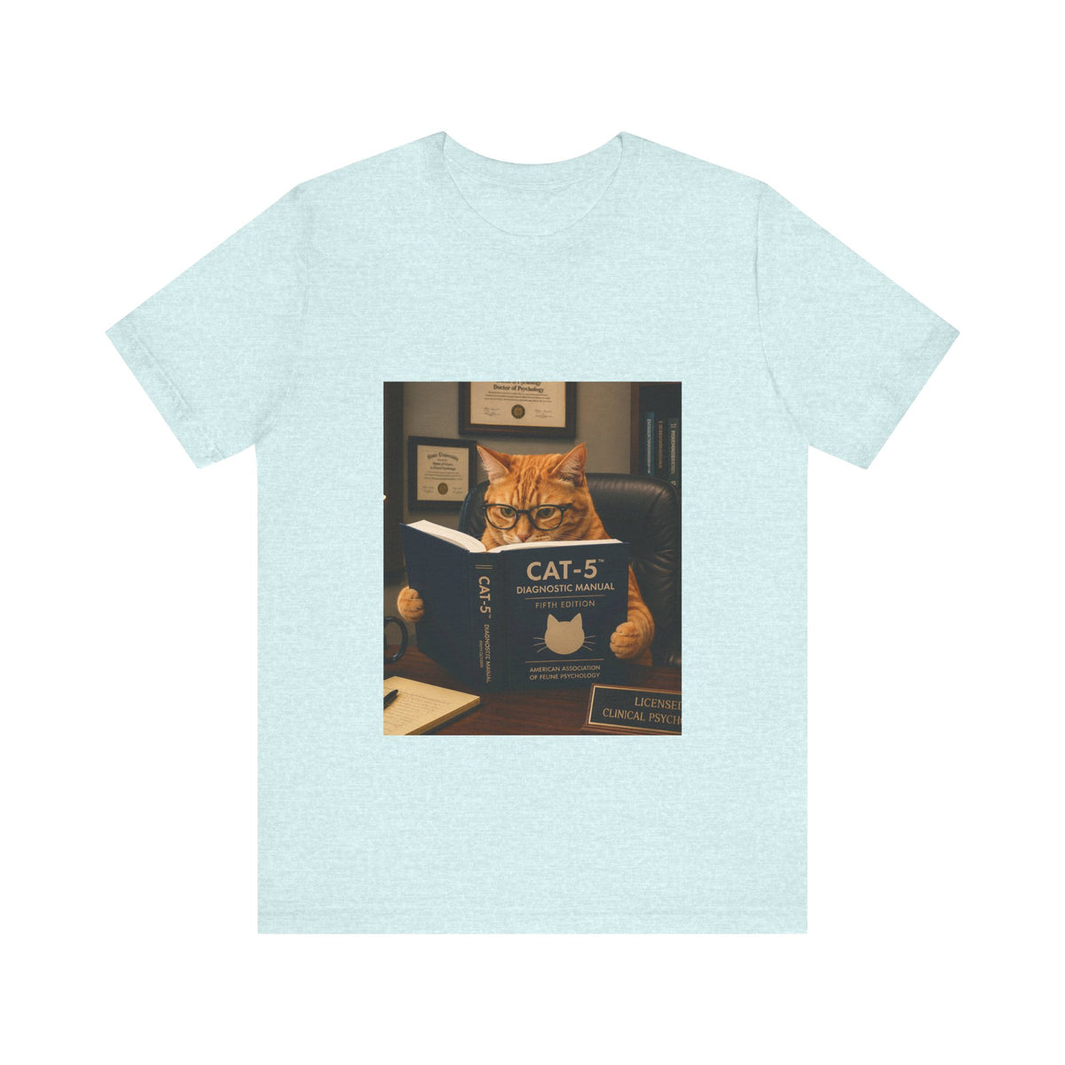 CAT-5 Diagnostic Manual Shirt Funny Therapist Cat Tee Psych NP Gift  Mental Health Shirt  Psychology Cat Graphic Tee