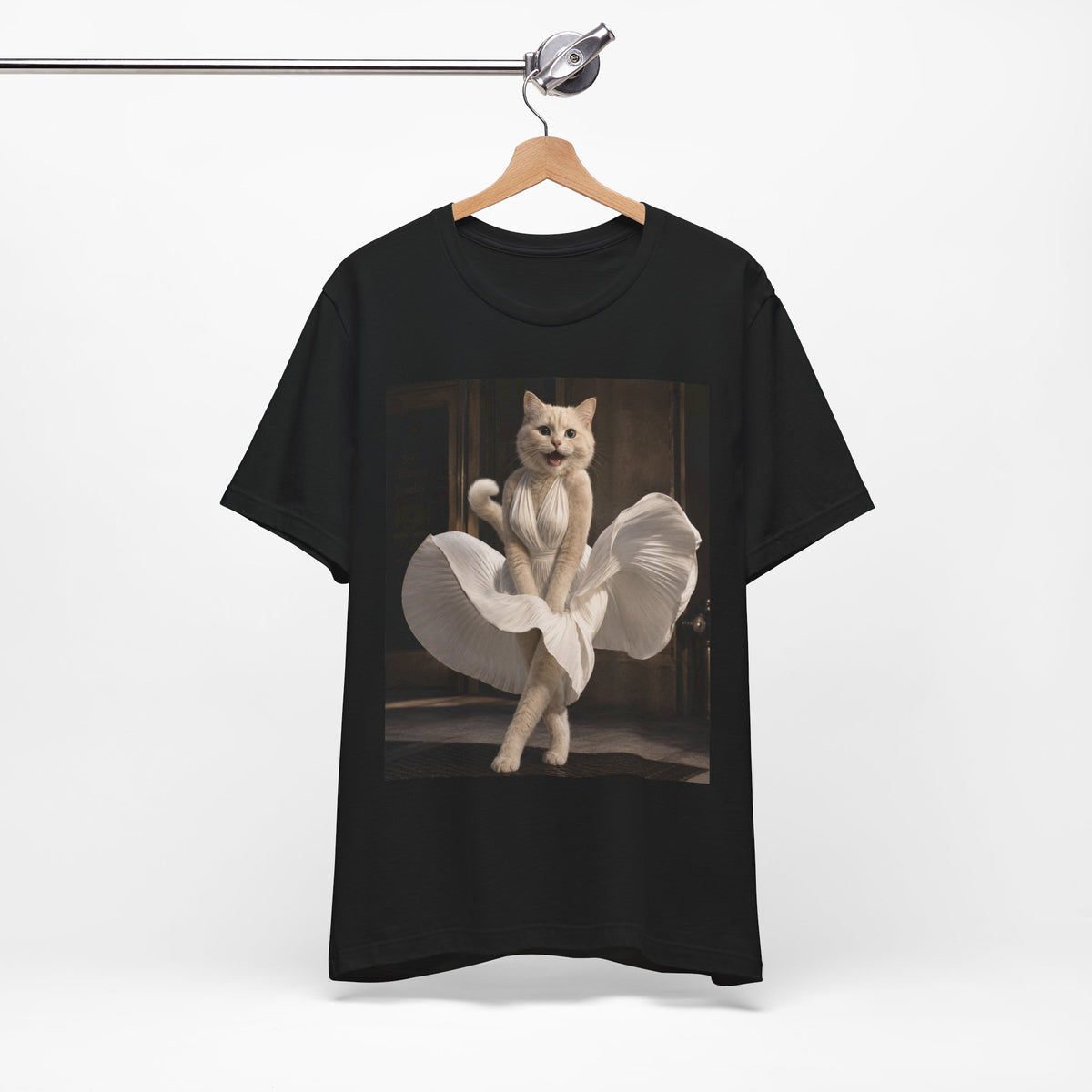 Funny Cat Graphic Tee, Retro Glam Cat Shirt, Vintage Inspired Cat Lover Tee, Cute Meme Cat Gift Cat in Marilyn Dress