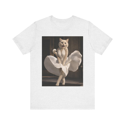 Funny Cat Graphic Tee, Retro Glam Cat Shirt, Vintage Inspired Cat Lover Tee, Cute Meme Cat Gift Cat in Marilyn Dress