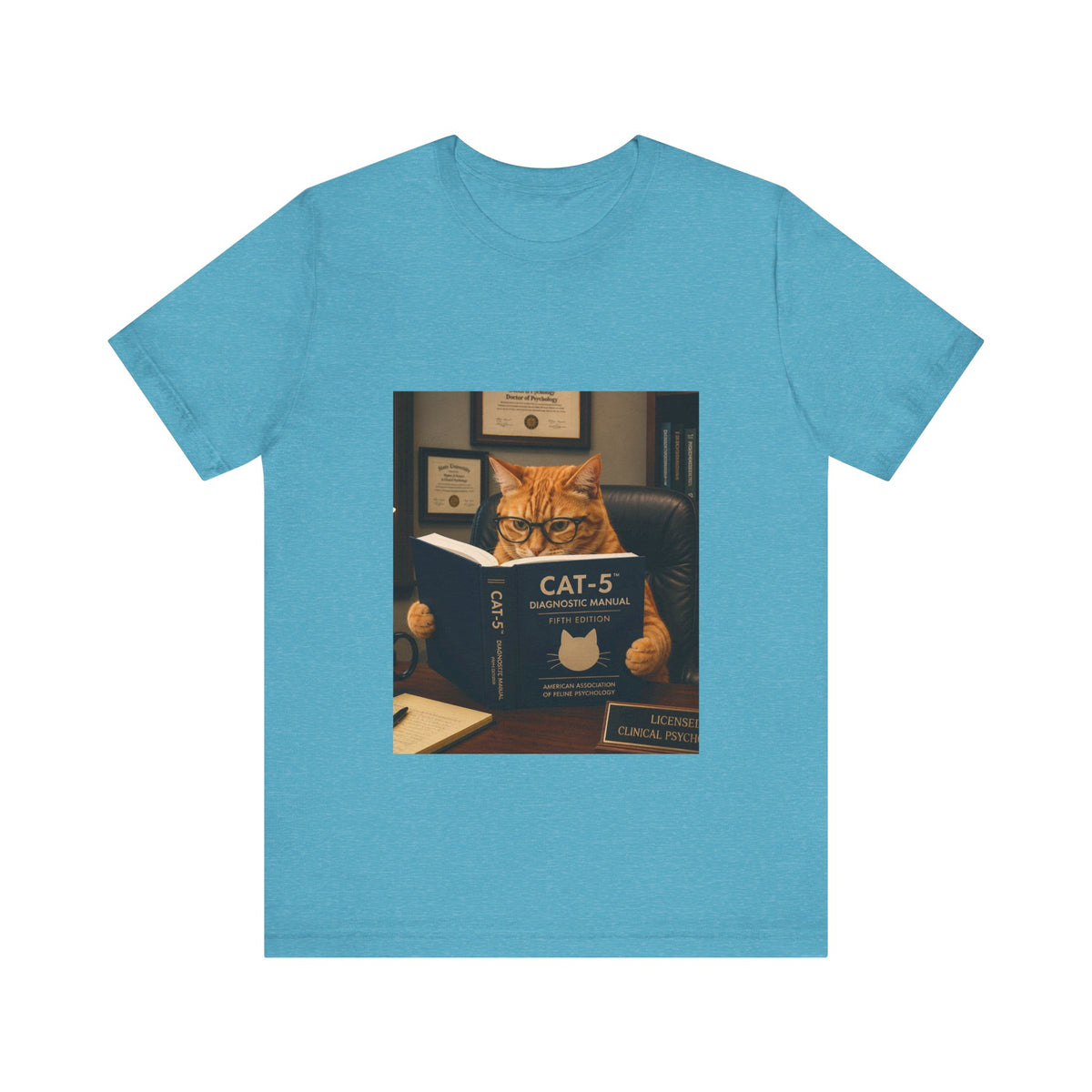 CAT-5 Diagnostic Manual Shirt Funny Therapist Cat Tee Psych NP Gift  Mental Health Shirt  Psychology Cat Graphic Tee