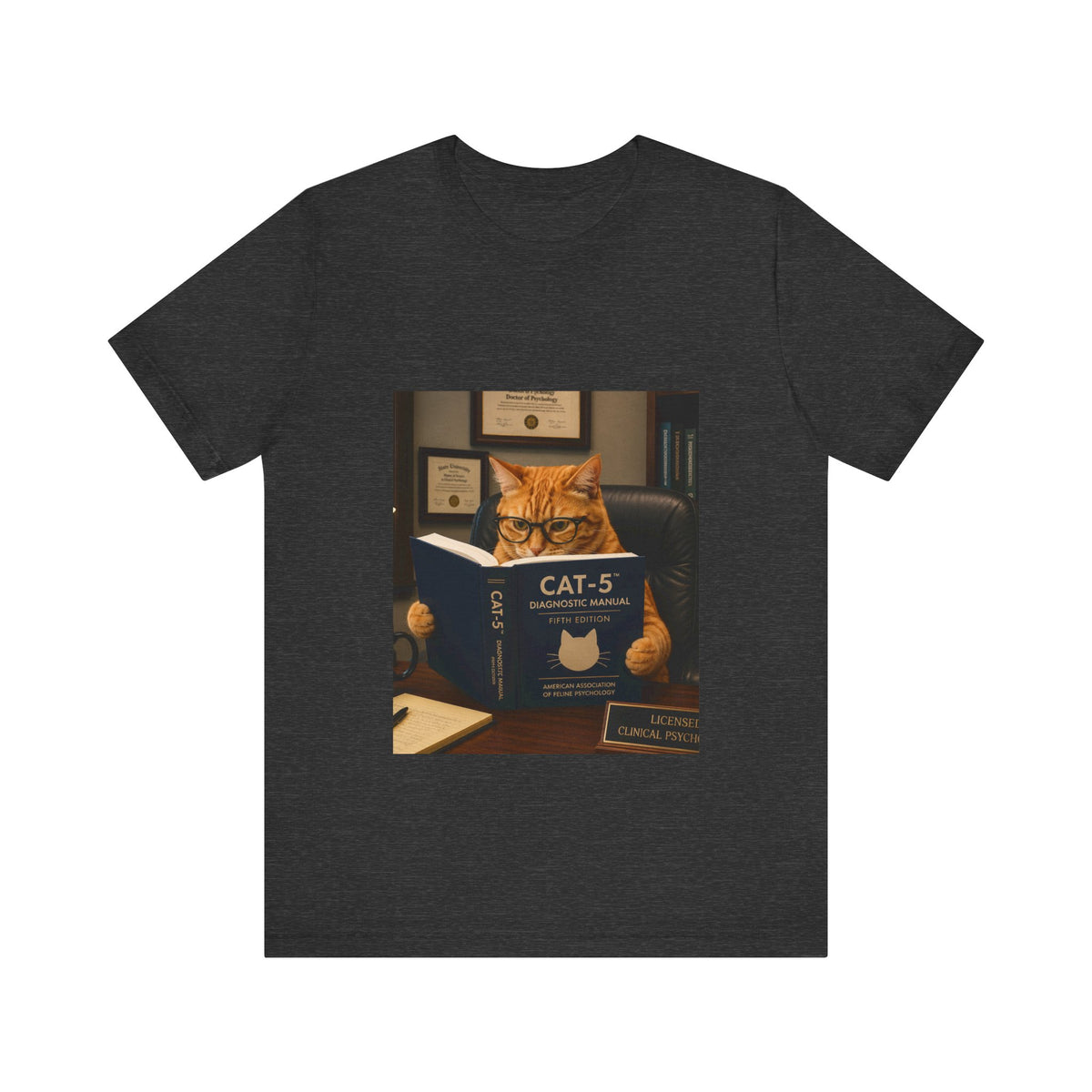 CAT-5 Diagnostic Manual Shirt Funny Therapist Cat Tee Psych NP Gift  Mental Health Shirt  Psychology Cat Graphic Tee