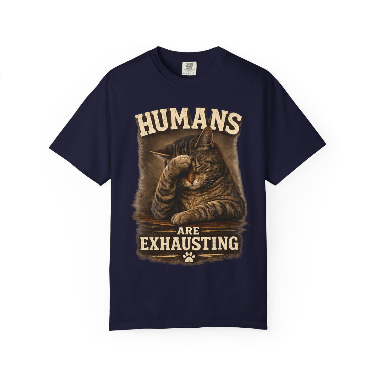 Humans Are Exhausting Cat Shirt, Funny Introvert Tee, Social Battery Cat Shirt, Cat Lover Graphic Tee, Anti Social Humor Shirt