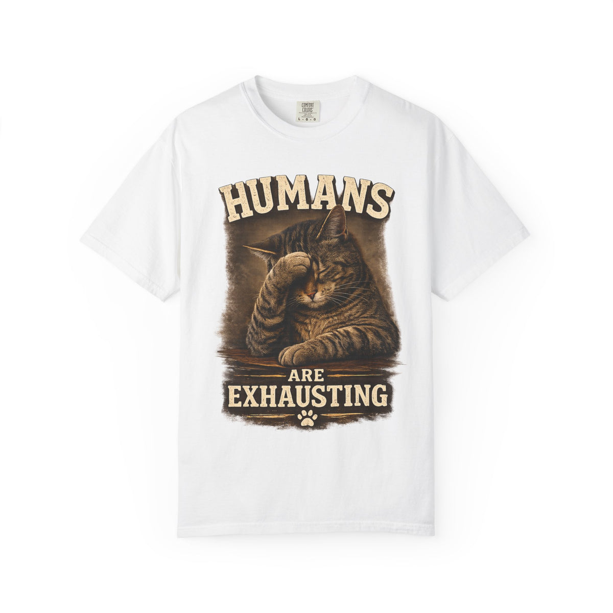 Humans Are Exhausting Cat Shirt, Funny Introvert Tee, Social Battery Cat Shirt, Cat Lover Graphic Tee, Anti Social Humor Shirt