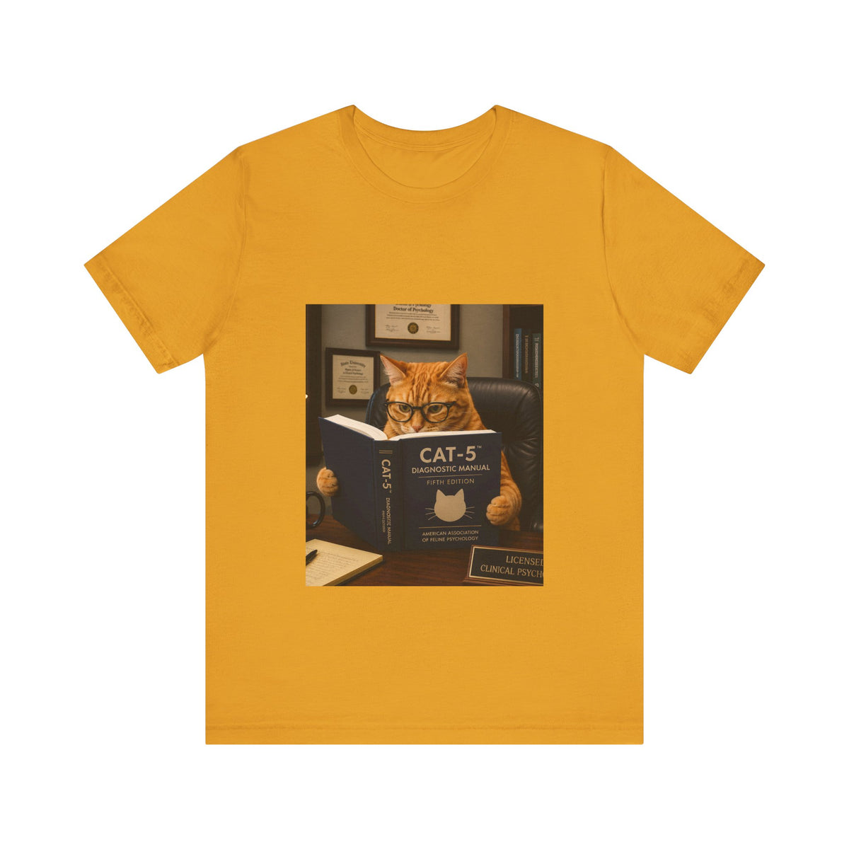 CAT-5 Diagnostic Manual Shirt Funny Therapist Cat Tee Psych NP Gift  Mental Health Shirt  Psychology Cat Graphic Tee