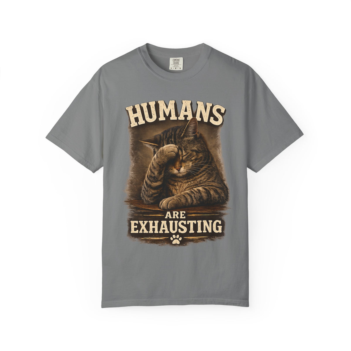 Humans Are Exhausting Cat Shirt, Funny Introvert Tee, Social Battery Cat Shirt, Cat Lover Graphic Tee, Anti Social Humor Shirt