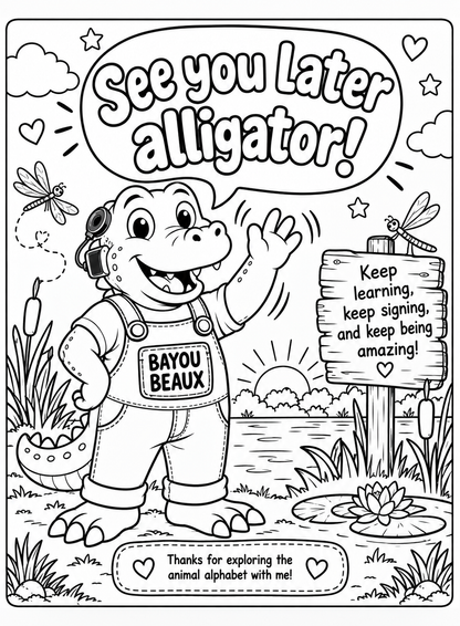 ASL Alphabet Coloring Book | Printable Digital PDF | ASL Learning Activity