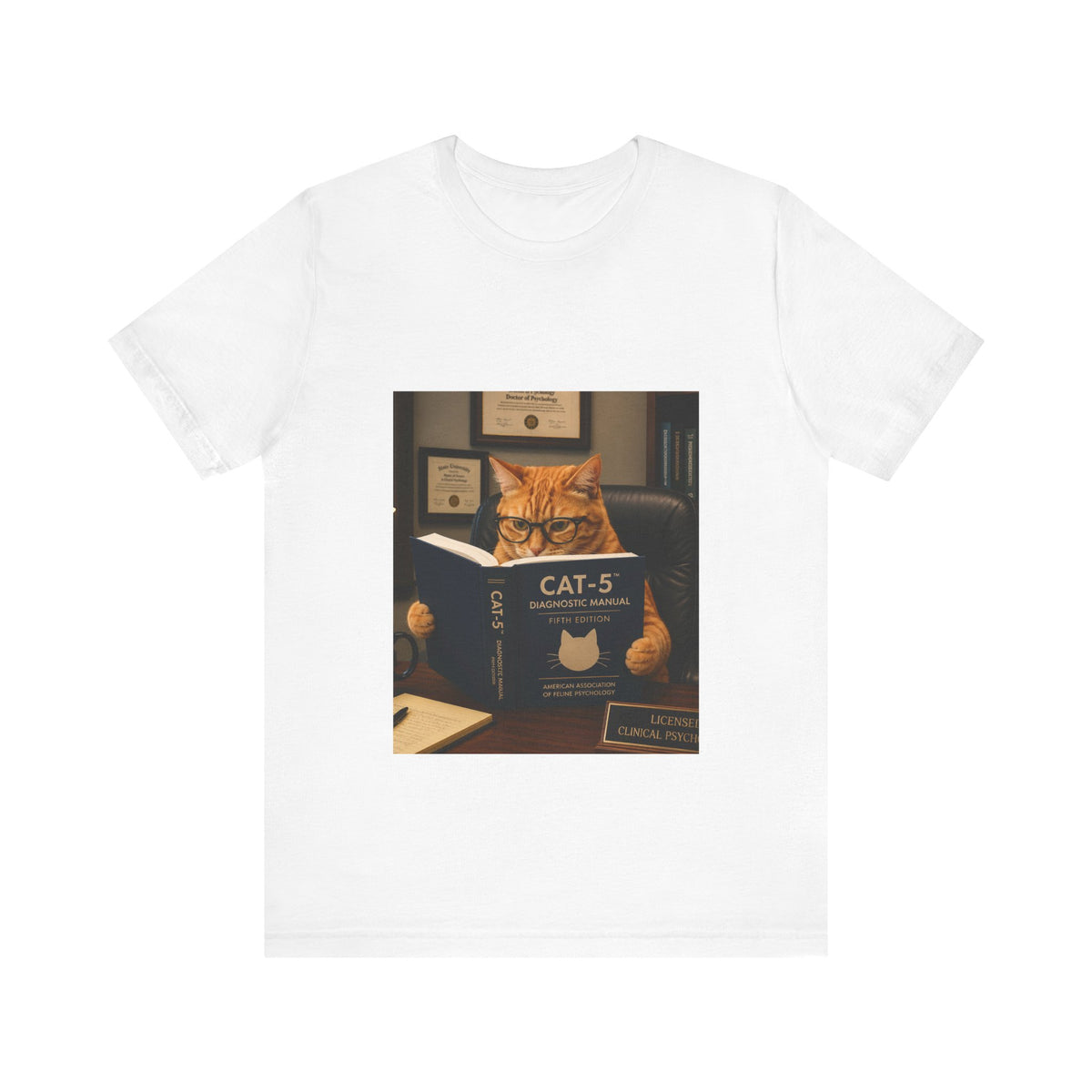 CAT-5 Diagnostic Manual Shirt Funny Therapist Cat Tee Psych NP Gift  Mental Health Shirt  Psychology Cat Graphic Tee