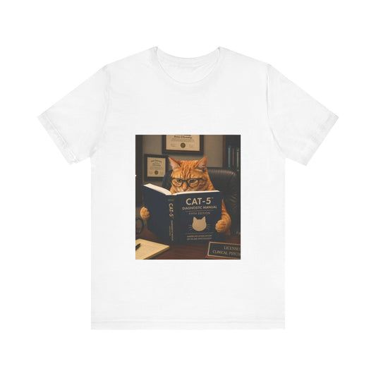 CAT-5 Diagnostic Manual Shirt Funny Therapist Cat Tee Psych NP Gift  Mental Health Shirt  Psychology Cat Graphic Tee
