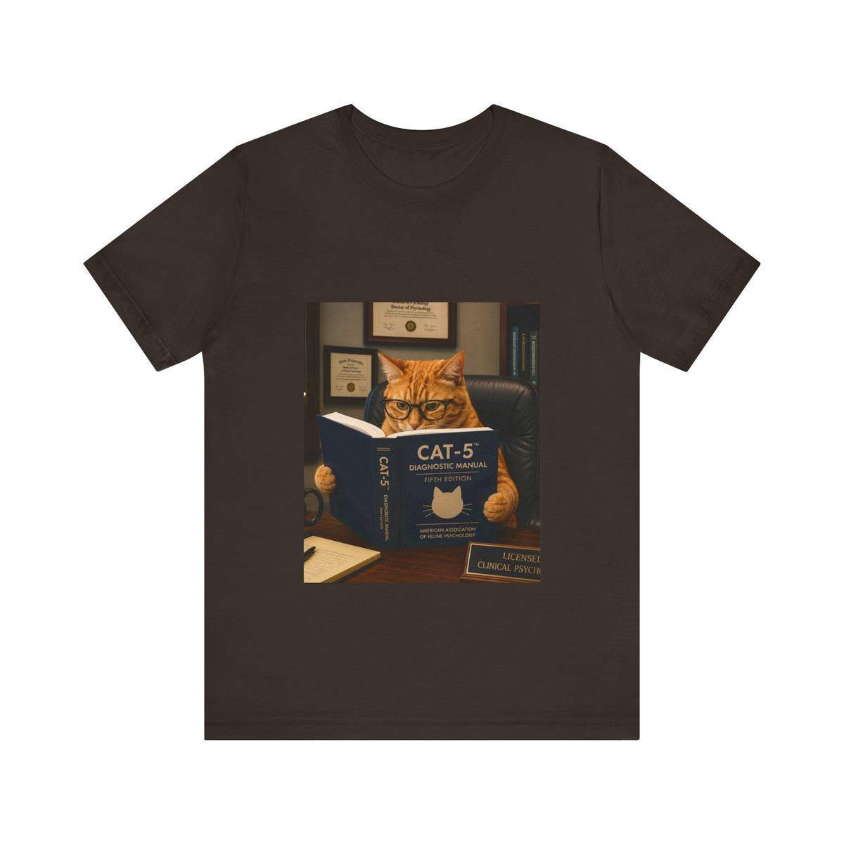 CAT-5 Diagnostic Manual Shirt Funny Therapist Cat Tee Psych NP Gift  Mental Health Shirt  Psychology Cat Graphic Tee