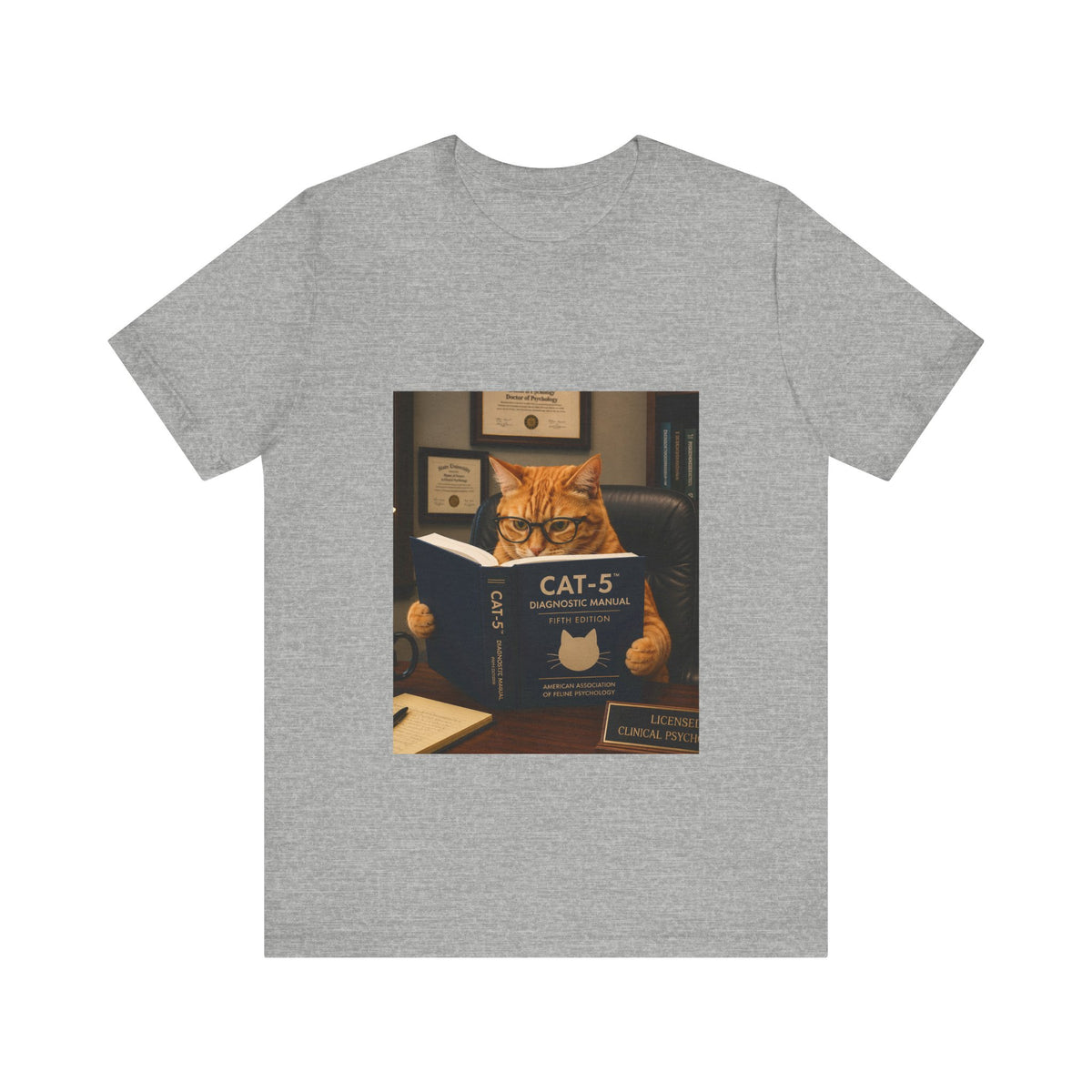 CAT-5 Diagnostic Manual Shirt Funny Therapist Cat Tee Psych NP Gift  Mental Health Shirt  Psychology Cat Graphic Tee