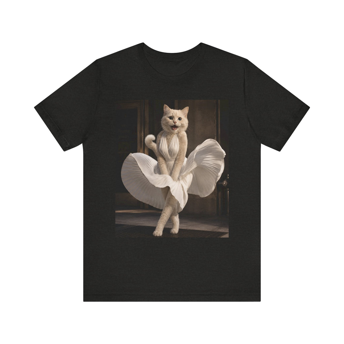 Funny Cat Graphic Tee, Retro Glam Cat Shirt, Vintage Inspired Cat Lover Tee, Cute Meme Cat Gift Cat in Marilyn Dress