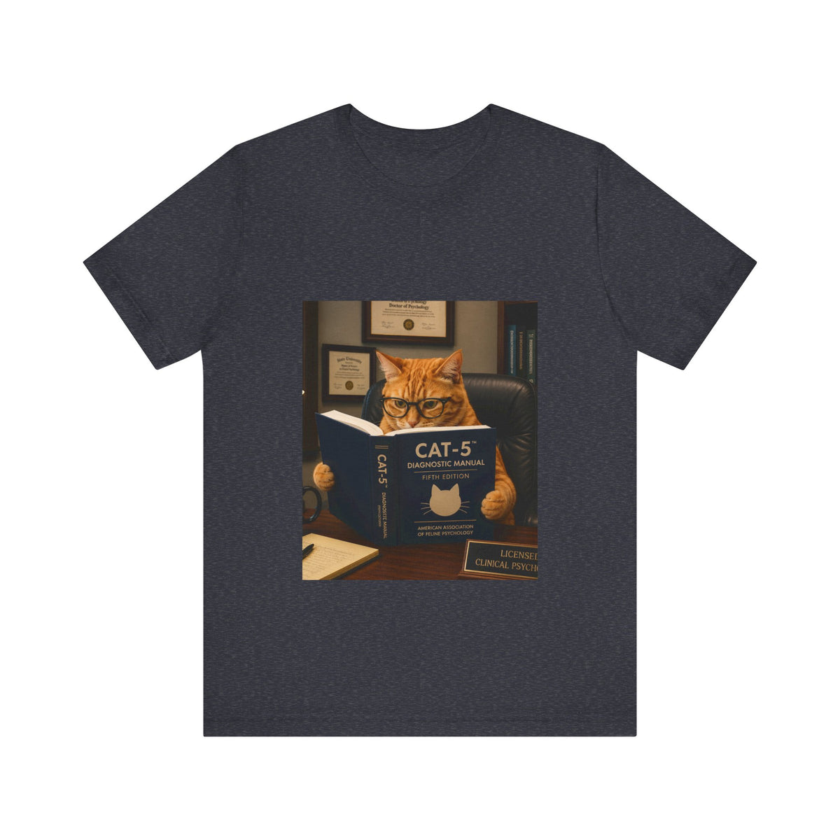CAT-5 Diagnostic Manual Shirt Funny Therapist Cat Tee Psych NP Gift  Mental Health Shirt  Psychology Cat Graphic Tee