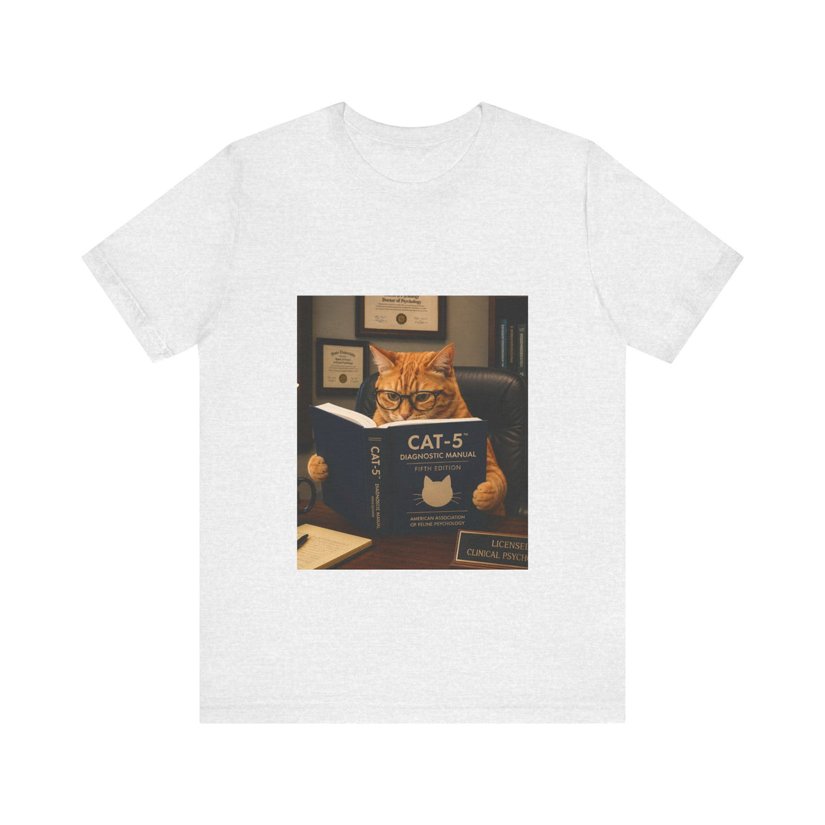 CAT-5 Diagnostic Manual Shirt Funny Therapist Cat Tee Psych NP Gift  Mental Health Shirt  Psychology Cat Graphic Tee