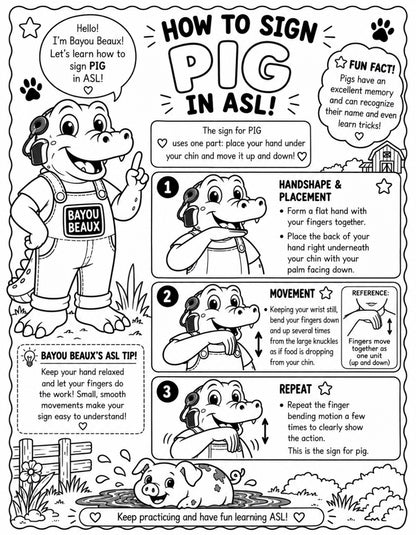 ASL Alphabet Coloring Book | Printable Digital PDF | ASL Learning Activity