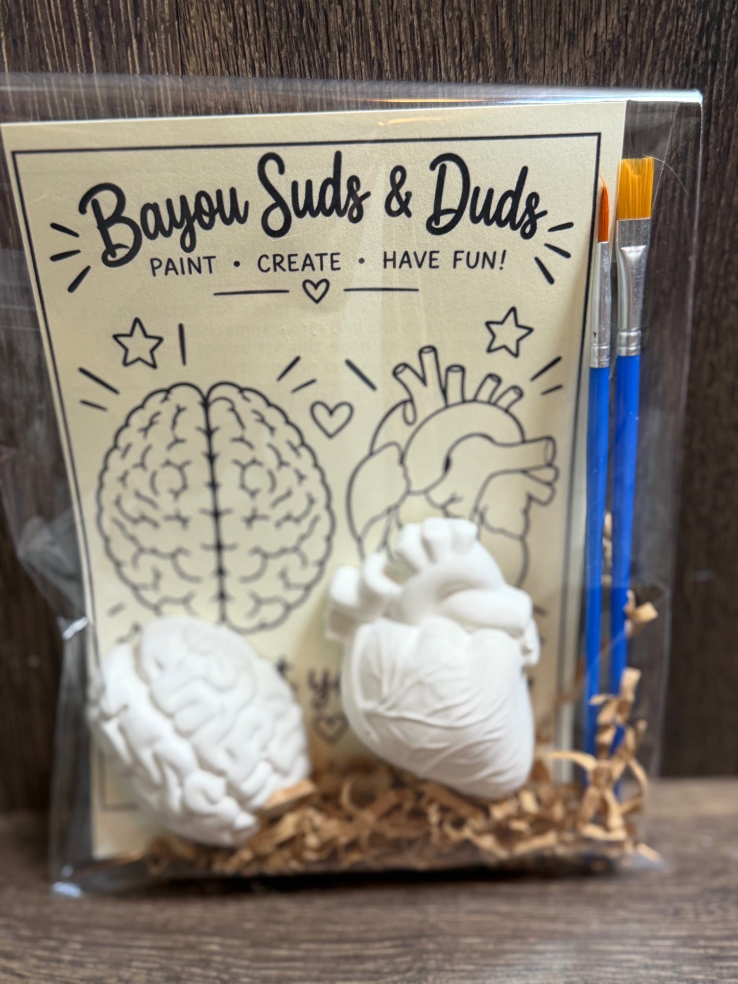 Brain & Heart DIY Plaster Paint Kit | Paint Your Own Heart & Brain Craft