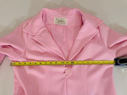 Vintage 1960s Alfred Werber Pink Dress & Matching Jacket 2-Piece Set Lace Trim