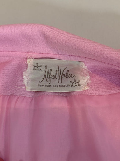 Vintage 1960s Alfred Werber Pink Dress & Matching Jacket 2-Piece Set Lace Trim