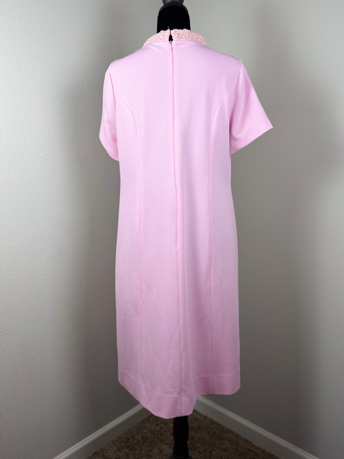 Vintage 1960s Alfred Werber Pink Dress & Matching Jacket 2-Piece Set Lace Trim