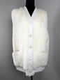 Vintage Adolph Schuman for Lillie Ann Ivory Faux Fur Vest Made in England