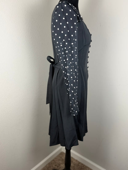 Vintage Diamond’s Run by Wayne Diamond Black Polka Dot Fit & Flare Dress – Made in USA