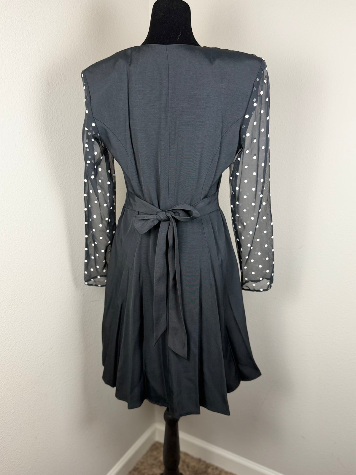 Vintage Diamond’s Run by Wayne Diamond Black Polka Dot Fit & Flare Dress – Made in USA