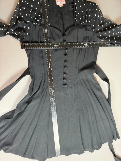 Vintage Diamond’s Run by Wayne Diamond Black Polka Dot Fit & Flare Dress – Made in USA