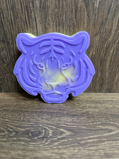 Tiger Shaped Handmade Soap – Clean Linen Scented Soap Bar – Unique Louisiana-Inspired Bath Gift – Handmade Soap for Tiger Lovers