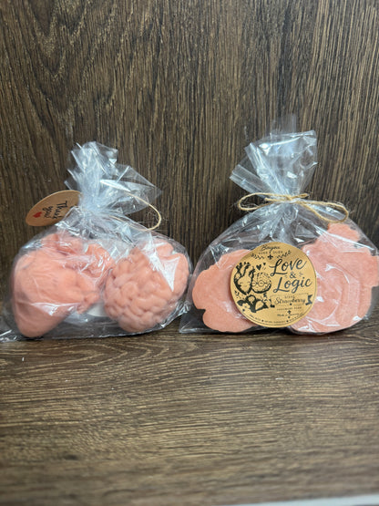 Strawberry Heart & Brain Handmade Soap Bar – Sweet Strawberry Scented Anatomical Soap – Unique Gift for Nurses, Doctors, Medical Students & Anatomy Lovers