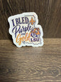 Bleed Purple and Gold LSU Tiger Sticker | Louisiana Tiger Sticker | LSU Fan Decal | Purple & Gold Sticker | Louisiana Sticke