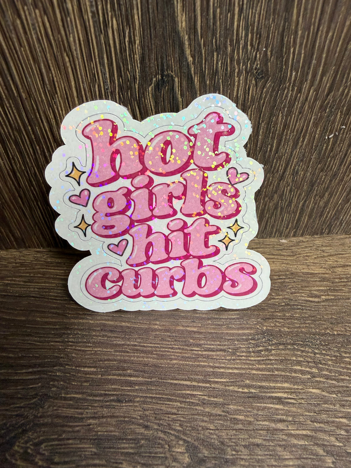 Hot Girls Hit Curbs Sticker | Funny Girl Sticker | Sassy Car Sticker | Cute Pink Sticker | Funny Driving Sticker | Girly Sticker