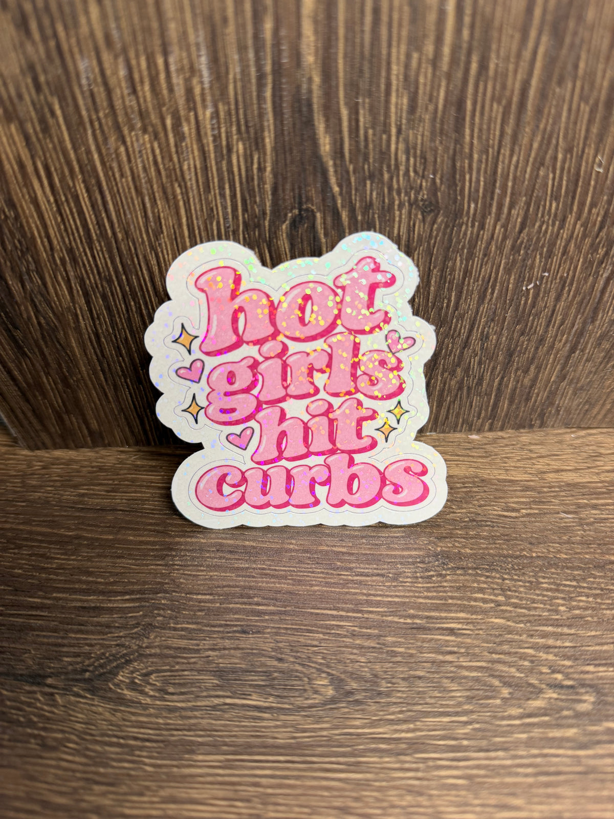 Hot Girls Hit Curbs Sticker | Funny Girl Sticker | Sassy Car Sticker | Cute Pink Sticker | Funny Driving Sticker | Girly Sticker